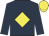 Dark blue, yellow diamond, yellow cap