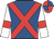 Royal blue, red cross belts, white sleeves, red armlets, red and royal blue quartered cap