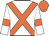White, orange cross belts, armlets and cap