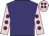 Purple, pink sleeves, purple spots, pink cap, purple spots