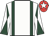 White, dark green braces, diabolo on sleeves, red cap, white star