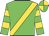 Green, gold sash, hooped sleeves, quartered cap