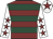 Maroon, dark green hoops, white sleeves, maroon stars, white cap, maroon star