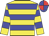 Yellow, blue hoops, blue and red quartered cap