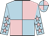 Light blue and pink (quartered), light blue sleeves, pink stars