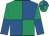 Emerald green and royal blue (quartered), halved sleeves