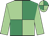 Light green and emerald green (quartered), light green sleeves