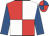 Red and white (quartered), royal blue sleeves, red and royal blue quartered cap