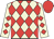 Beige and red diamonds, red cap