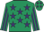 Emerald green, purple stars, striped sleeves and stars on cap