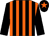 Black & orange stripes, black sleeves, orange star on cap