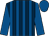 Dark blue and royal blue stripes, royal blue sleeves and cap