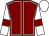 Maroon, white seams, white sleeves, maroon armlets, white cap