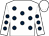 white, dark blue spots, white cap