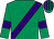 emerald green, purple sash, purple armlets, emerald green cap, purple stripes