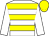 White body, yellow hooped, white arms, yellow cap