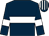 Dark blue, white hoop, white armlet, striped cap
