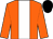 orange, white stripe, black cap