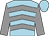 light blue, grey chevrons, grey sleeves