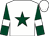 White, dark green star, dark green sleeves, white armlets