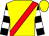 Yellow, red sash, black and white hooped sleeves