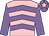 Pink, mauve chevrons and sleeves, mauve cap, pink star