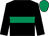 Black, emerald green hoop, emerald green cap