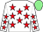 White, red stars, light green cap