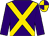 Purple, gold cross sashes, quartered cap