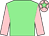 Light green, pink sleeves, pink cap, light green star