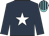 Dark blue, white star, turquoise and dark blue striped cap