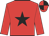 Red, black star, red sleeves, quartered cap