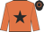 Orange, black star, black cap, orange hoop