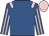 Royal blue, pink epaulets, stripes on sleeves, pink cap