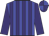 blue, purple stripes, purple sleeves, quartered cap