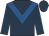 Dark blue, royal blue chevron, royal blue seams on sleeves, dark blue cap