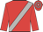 red, light grey sash and hooped cap