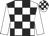 White, black checked, white sleeves, checked cap