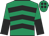 emerald green, black chevrons, halved sleeves, black spots on cap