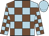 Light Blue, chocolate checked, light blue cap