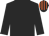 black, orange stripes on cap