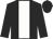 Black body, white stripe, black arms, black cap