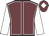 Garnet body, white seams, white arms, garnet cap, white diamond