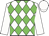 White body, green diamonds, white arms, white cap