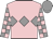 Pink, grey diamond hoop, checked sleeves, grey cap