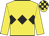 Yellow, black diamond hoop, yellow sleeves, checked  cap