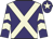 Purple, beige cross belts, chevrons on sleeves, purple cap, beige star