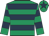 Emerald green, dark blue hoops and star on cap