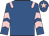 Royal blue, pink epaulettes, pink chevrons on sleeves, pink star on cap