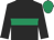 Black, emerald green hoop, black sleeves, emerald green cap
